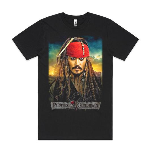 Captain Jack Sparrow Pirates of the Caribbean T-shirt Movie Tee