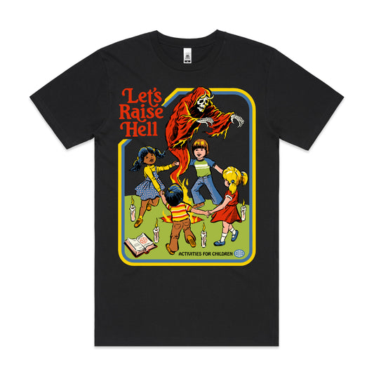Let's Raise Hell T-shirt Funny Cartoon Tee