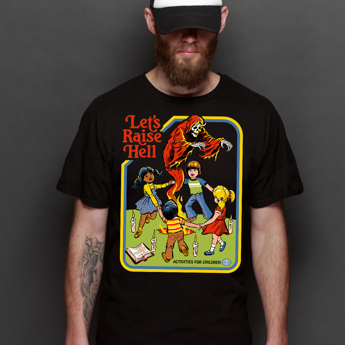 Let's Raise Hell T-shirt Funny Cartoon Tee