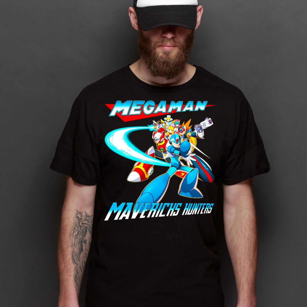 Megaman Mavericks Hunters T-shirt Japanese Anime Tee