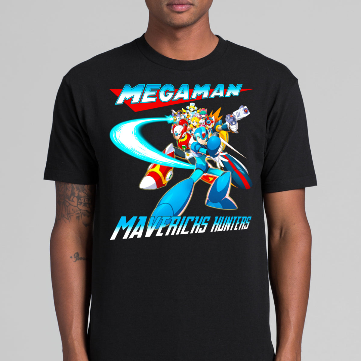 Megaman Mavericks Hunters T-shirt Japanese Anime Tee