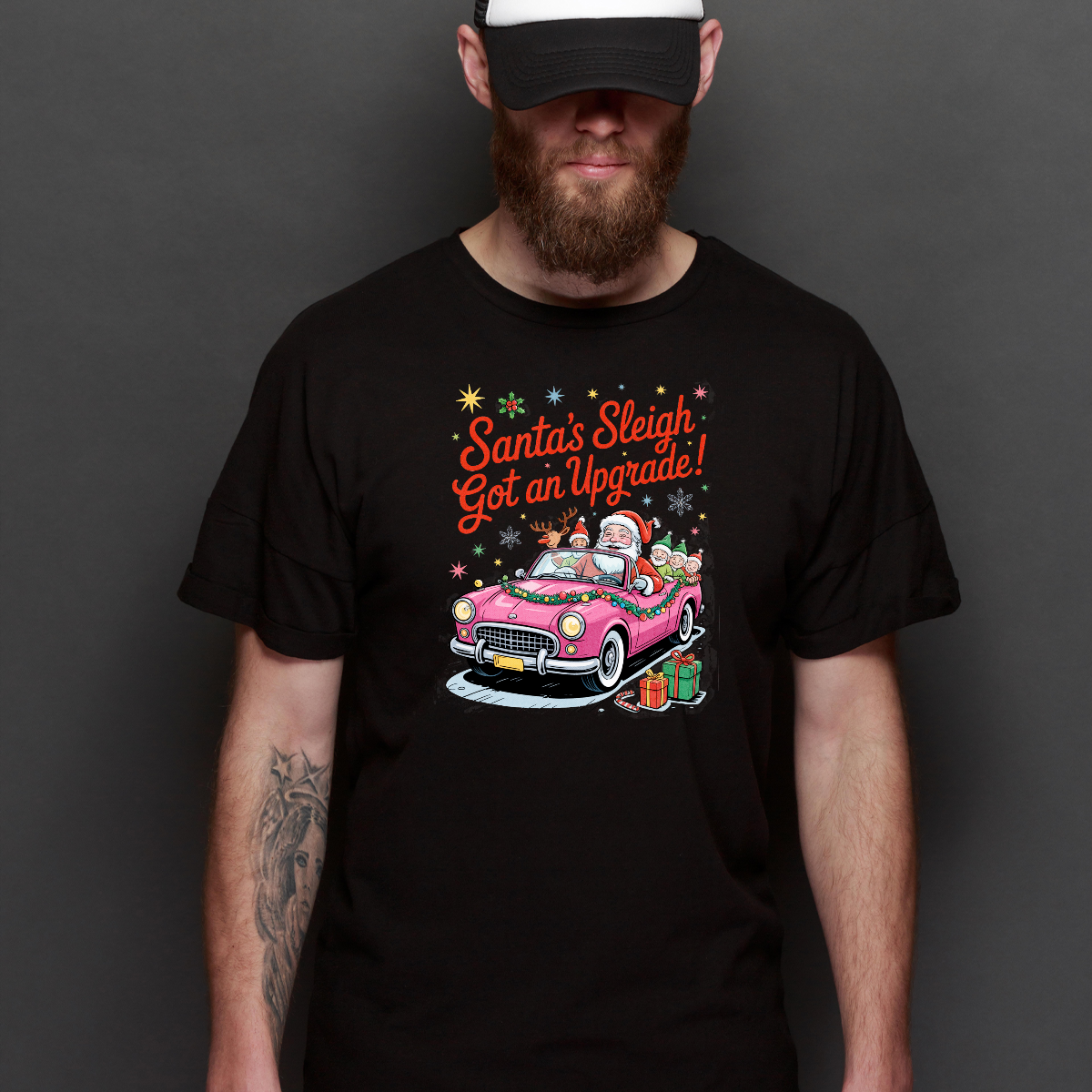 Santa Claus Christmas V7 T-Shirt Cartoon Tee