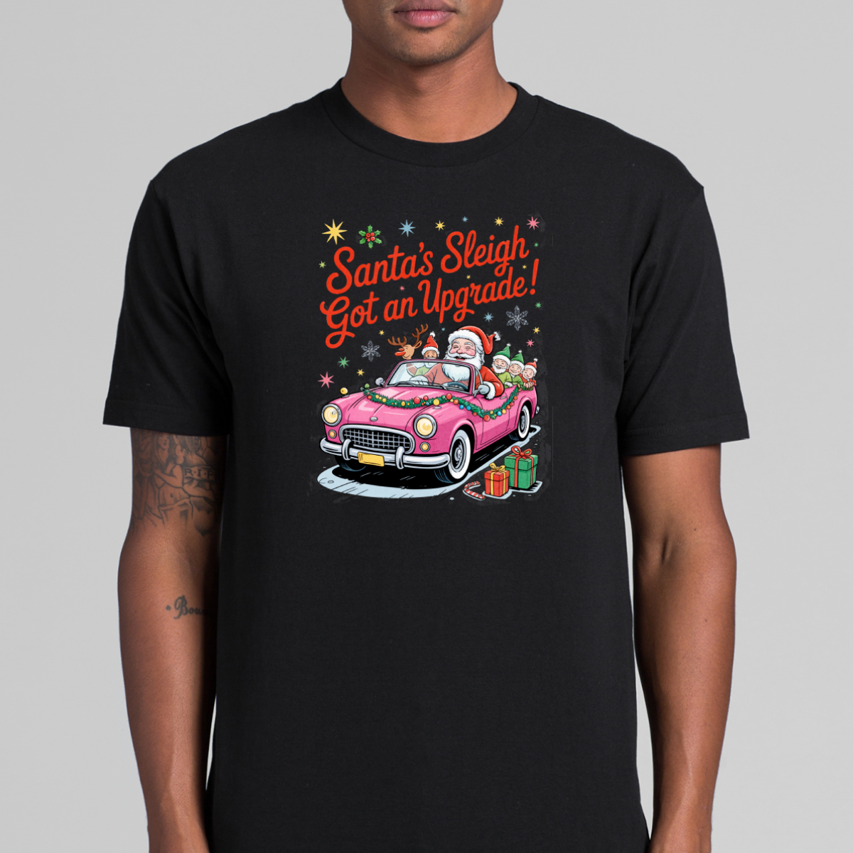 Santa Claus Christmas V7 T-Shirt Cartoon Tee