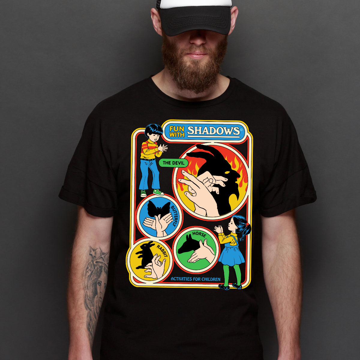 Fun With Shadows T-shirt Funny Cartoon Tee