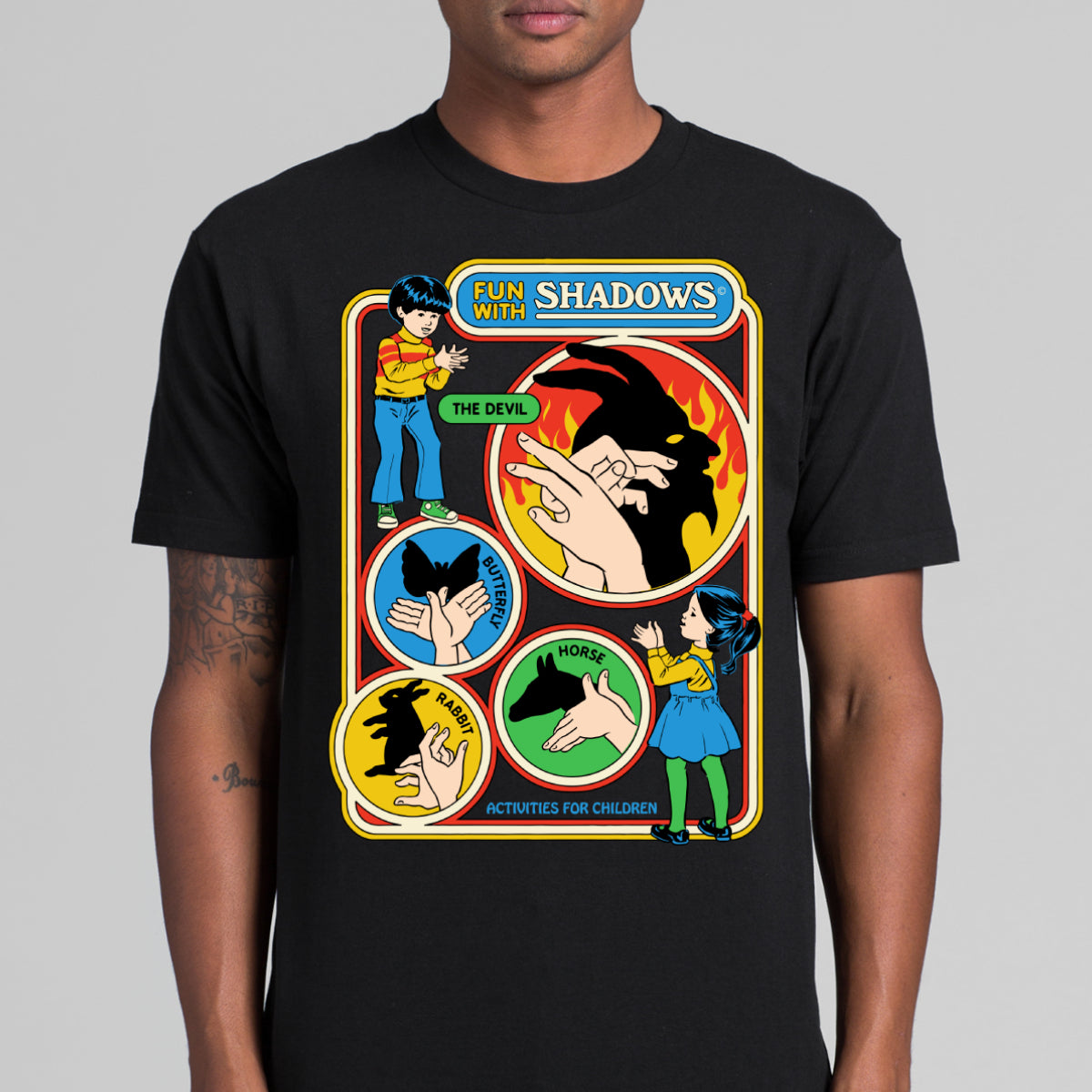 Fun With Shadows T-shirt Funny Cartoon Tee