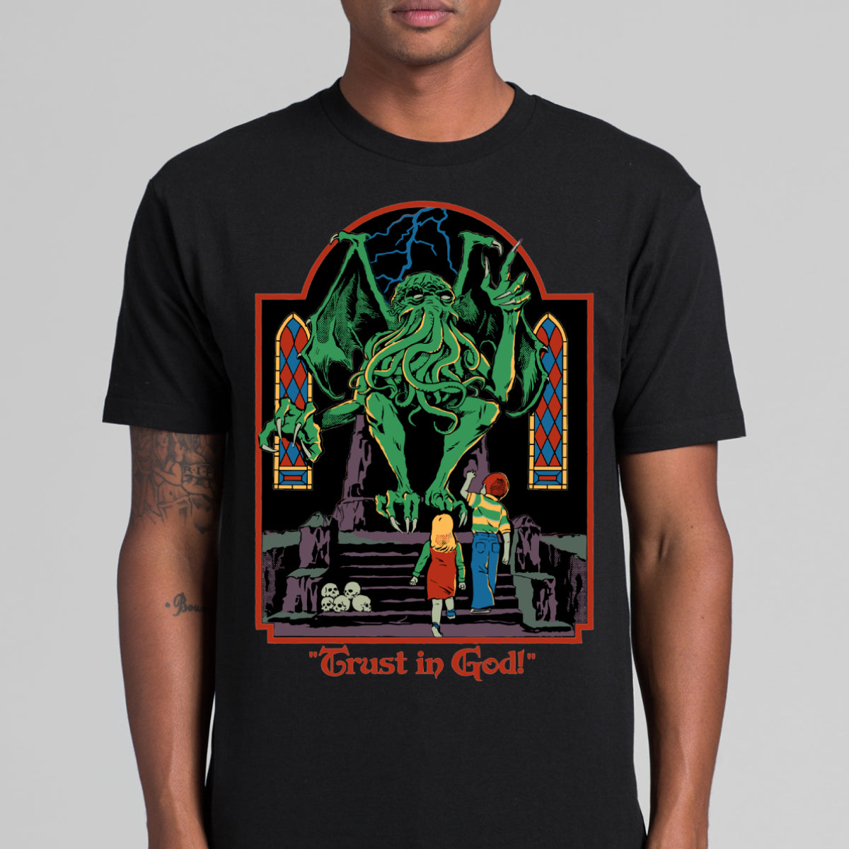 Trust In God! T-shirt Funny Cartoon Tee